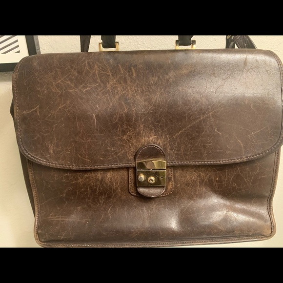 Vintage Mulholland Bros Leath Gold Clasp Msgr Bag - Picture 4 of 8